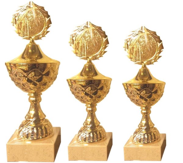 Pokal Serie, 3 Stück, mit Gravur und Emblem